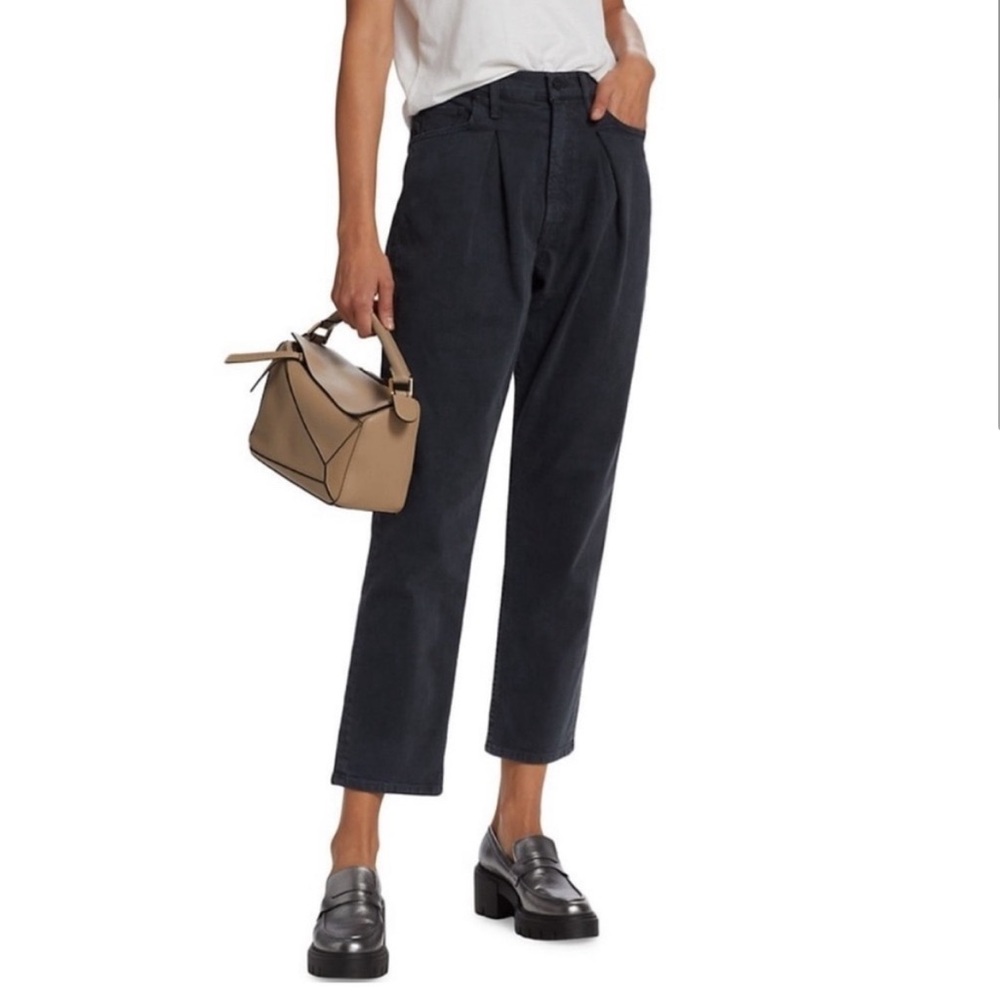 MOTHER Black Ankle Cropped Pants
